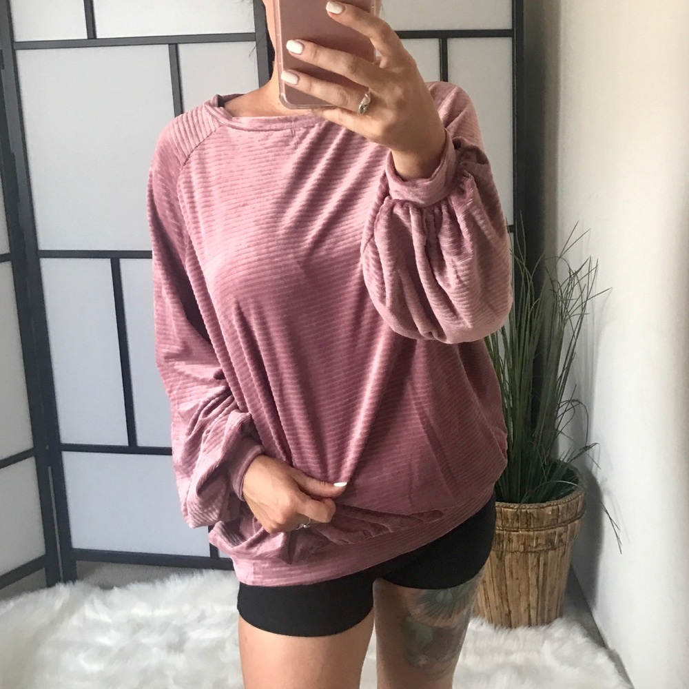 LAST 2️⃣ Oversized Velvet Crew Neck Pullover - Picture 3 of 8